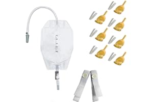 E&E MEDICAL SUPPLIES LTD. Weekly Pack Urinary Set with 500ml Urine Leg Bag, 7 x 30mm Latex Male Urinary Sheath, Buttoned Fabric Leg Bag Holder Strap - Safe and Durable Materials - Ideal for Patient Care, Incontinence