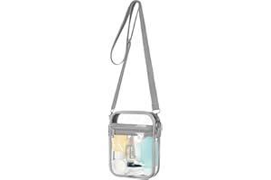 Aucuu Clear Crossbody Bag, Stadium Approved Clear Purse Bag With Adjustable Shoulder Strap, Messenger Bags Transparent Shoulder Bag for Concerts Sports Events Festival