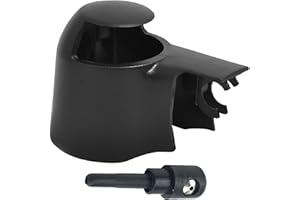 NIYATA Tappo per braccio tergicristallo, tergilunotto posteriore, tappo di copertura, bocchetta per tergicristallo per Golf 5 Transporter T5 Passat Touran Polo Tiguan Scirocco (nero)