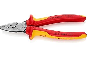 KNIPEX Crimpzange für Aderendhülsen isoliert mit Mehrkomponenten-Hüllen, VDE-geprüft 180 mm, 97 78 180
