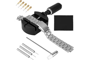 Styquenzer Uhrenarmband Reparatur Werkzeug Set, 11-teilig, Schwarz, Metall, Schnalle, Wasserfest, Uhren-Reparatur- und Größenänderungswerkzeuge, Tauchen, Workshop, Home
