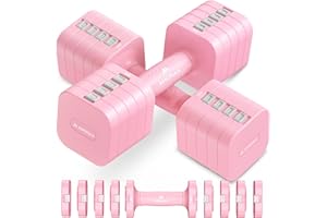 Amonax Adjustable Dumbbells Set, 1kg/2kg/3kg/4kg/5kg Dumbbell Pair, 4-in-1 and 5-in-1 Weights Dumbbells Set Women Men, Free Weights for Home Gym, Workout Hand Weights for Strength Training