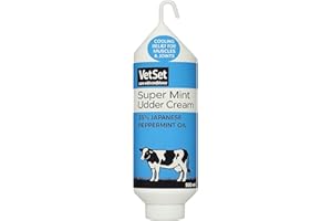 Udder Mint Cream with 35% Japanese Peppermint Oil for Pain & Muscle Relief, 500ml | Super Mint Cooling Menthol Liniment Balm | Milk-Safe, Antibiotic-Free Livestock Cream by VetSet