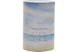 WIDDOP AND CO Urne zum Streuen von Asche, Streuröhre, Feuerbestattungsurne – I Wait for You... Geeignet zum Streuen im Freien oder zur Aufbewahrung im Innenbereich