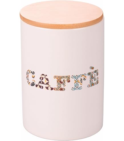 Tarro De Azúcar De Gres Valladolid - 750 Ml, Tapa De Bambú Con Junta De Silicona - Acabado Mate, Blanco