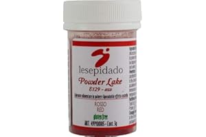 LESEPIDADO SRL Colorante alimentare in polvere liposolubile 3g Rosso. Senza glutine, per colorare masse grasse, creme, cioccolato e pasta di zucchero. Usalo in polvere per decorare con pennello