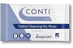 Synergy Health 1 Pack of 100 Conti Lite Economy Dry Patient Cleansing Wipes