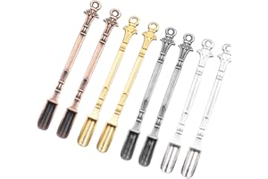 WIYOULD 8 pezzi Micro Scoop Metallo Mini Sale Cucchiaio Glitter Cucchiaio Cucchiaio Spugna per Laboratorio Campionamento Cucchiaio (H)