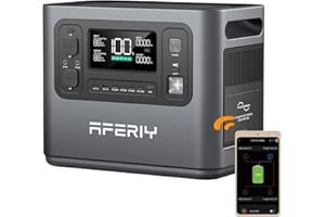 AFERIY Estación de alimentación portátil de 1200 W, 1008 Wh LiFePO4 y carga rápida de 1,2 horas, 12 salidas, función UPS, onda sinusoidal pura 230 V, fuente de alimentación móvil para exteriores