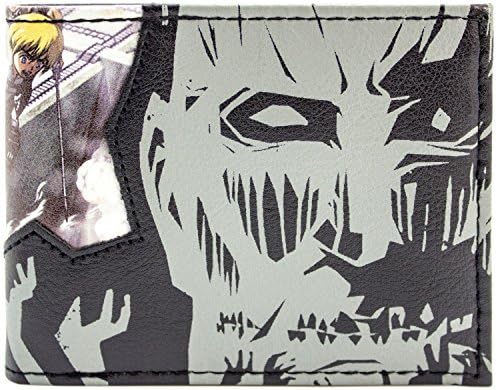 Manga Attack On Titan Eren &amp; Levi Grey ID &amp; Card Bi-Fold Wallet