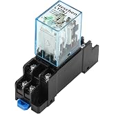 Heschen Electromagnetic Relay DPDT LY2NJ 12VDC 10A 8 Pin with Base PYF8A | Contacts 2NO 2NC, Charge 220VAC 24VDC, Integrated