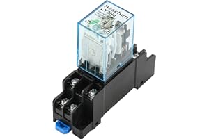 Heschen Allzweckrelais, LY2NJ, 12VDC Spule, 10A 24VDC/220VAC, DPDT, LED-Anzeige, mit Sockelbasis