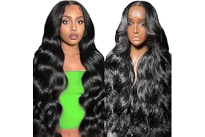 Lakaisa Body Wave Human Hair Wig Parrucche Donna Capelli Veri 13X1 Lace Natural Black Pre Plucked 100% Unprocessed Brazilian Remy Hair 180% Density No Shedding No Tangle 16 Inch