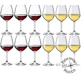 Collezione DIVINO Bormioli Rocco - Set di 12 bicchieri da vino - 6 Divino rosso 53 cl + 6 Divino bianco 44 cl eleganza a tavo