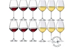 Collezione DIVINO Bormioli Rocco - Set di 12 bicchieri da vino - 6 Divino rosso 53 cl + 6 Divino bianco 44 cl eleganza a tavola