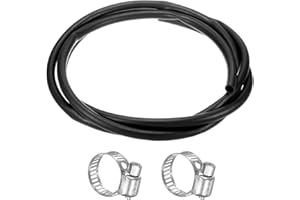 M METERXITY Schmierölschläuche, (1/2") 12mm ID x (5/8") 16mm OD 9.84FT Gummischlauchrohr Gummischlauch W 6 Stück Schellen für Bewässerung/Kleingeräte/Outdoor/Gartenwasserschläuche [Schwarz]