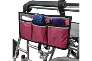 WIVMYPOG Sac de Fauteuil Roulant, Sacoch Fauteuil Roulant, Sac Lateral pour Fauteuil Roulant Pour Accoudoirs Avec Bande RéFléChissante Pour Marcheurs, Scooter de Mobilité,Accessoires pour Déambulateur