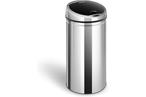 FROMM & STORCK Fromm & Starck Poubelle Automatique Ouverture Sensor Cusine Capteur De Mouvement Détection sans Contact Star_Bin_03 (50 L, Piles, Portée 30 cm, Polyprolène, INOX)