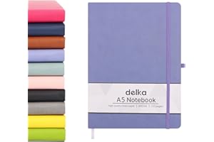 delka A5 Notebook – Lined Notepad Journal, Soft Cover Writing Pad for Office, School, College, Home & Business – Ideal for Note Taking, Daily Planning, Journaling & Study (PURPLE, Pack of 1)
