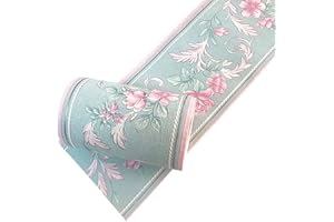 Simplemuji Self Adhesive PVC Vintage Flower 3D Waterproof Wall Border Decor Removable Kitchen Bathroom Tiles Stciker 10CM by 5M (Rose Red)