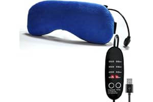 PJYU Maschera per gli occhi riscaldante, elettrica, riscaldabile, con semi di lino, per alleviare blefarite, occhi asciutti, occhiaie e orzo, lavabile (blu scuro)