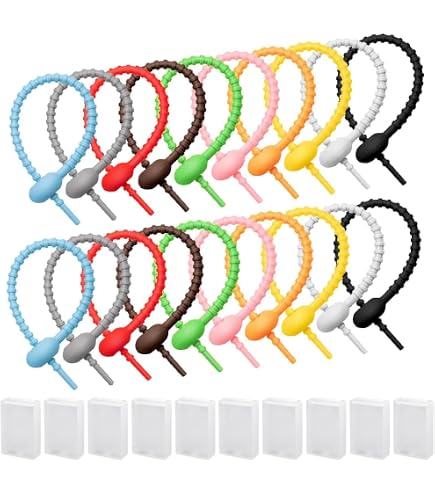 6 Silikonbinder (je 17 Cm) – Wiederverwendbar, Hitzebeständig, Zum Bündeln Von Kabeln, Beuteln & Mehr