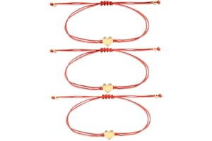 YELUWA 3PCS Stella/Cuore Bracciali Rosso Donne Ragazze per Madre Figlia Sorella Fidanzato Fidanzata Migliori Amiche Braccialetto Amicizia Regalo per San Valentino
