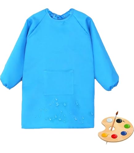 2 Tabliers De Peinture Imperméables Avec Manches Pour Enfants 3-6 Ans - Nylon, Lavable - Pour Activités Artistiques, Cuisine - Taille Unique