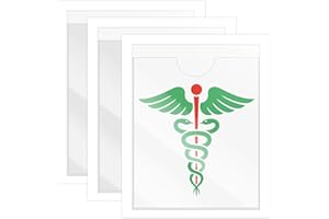 VEGCOO 3 Pièces Porte Caducée Voiture Infirmier Pare Brise, PVC Porte Caducee Adhésif, Transparent Support Caducée pour 8 * 14 cm Caducee de Infirmier (dimensions intérieure 14,5 * 9 cm)