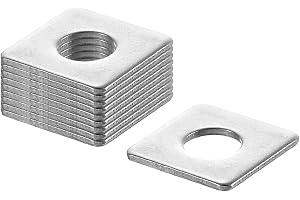 QUARKZMAN 100 stycken kvadratiska brickor M5 x 12 x 12 x 1 mm, 304 rostfritt stål tätningsbrickor silver vita fyrkantsbrickor, platta underläggsbrickor för skruvar muttrar gängstång