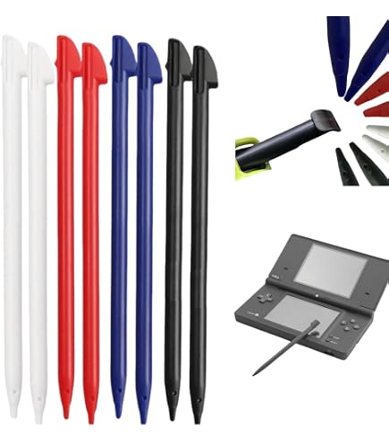 4 Pennini DS/3DS – Stilo Touch In 4 Colori (Nero, Bianco, Rosa, Blu), Per NDS/DSLite/3DS Lite - 4