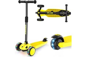 IMMEK Trottinette 3 Roues pour Enfants à partir de 2 à 8 Ans - Trottinette pour garçons et Filles avec 3 Roues LED PU - Hauteur du Guidon réglable et Poids Maximum de 50 kg