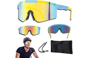 Amebleak Lunettes de Soleil de Sport, Lunette de Cyclisme Polarisées, Lunette Velo Route Homme Femme, Coupe Vent et Anti Buée Anti UV 400, Pour Cyclisme, Course à Pied, Pêche, Golf et la Randonnée