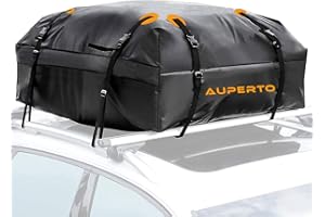 AUPERTO pojemnik na dach samochodowy o pojemności 0,56 m³ - składany pojemnik na dach, wodoodporna torba dachowa, bagażnik dachowy, schowek na torby, do podróży i transportu bagażu, do samochodu, samochodu dostawczego, SUV-a, czarny