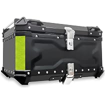 Top Case Moto LESANM 65L - Coffre De Rangement étanche Et Sécurisé - Aluminium Universel Avec Coussin Dossier