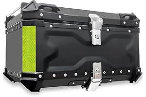CCACHE Bauletto Scooter Alluminio Top Case Baule da Moto 65L 80L 100L Impermeabile Valigia Bauletti per Moto Quad Motorbike Motocicletta, con Schienale Morbido (Color : Nero, Size : 65L)