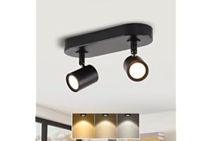 ANWIO LED Deckenstrahler 2 Flammig Dimmbar - Schwenkbar Strahler Deckenleuchte GU10 - Schwarz Deckenlampe Strahler - Modern Wandstrahler Spotlight Lampe Innen Wohnzimmer Küche (EUCS-LG11A-240C)