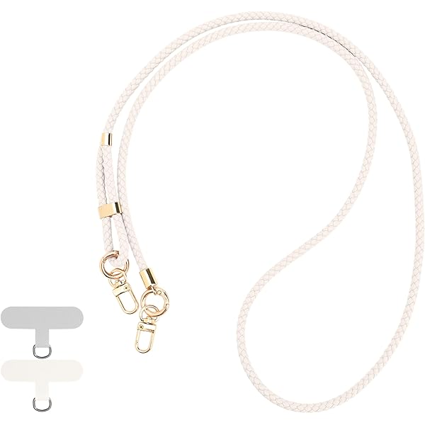 GEMSTRAP Chaîne De Téléphone Portable - Collier Pour Smartphone - 120cm - Chaine En Perles Avec Mousquetons Dorés Et Attache Téléphone Universelle