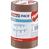 PROMO Seal tesa BASIC PP, brown (3u. x 50:48 tower) | PP Packing Tape - Solvent Free and Easy to Unroll