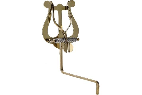 GEWA Porte-partitions de marche Saxophone - Laiton - Lyra de taille moyenne - 2 poussoirs