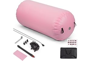 Todeco Air Roller 120x75cm Gonflable Rouleau d'Air, Cylindre de Gymnastique, Barrel Gymnastique Tumbling,Tapis de Gymnastique, Convient à la Gymnastique, Yoga, Taekwondo