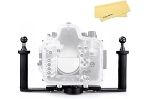 HOLAFOTO Meikon Two Hands Extensible De Aluminio Bandeja De Aluminio Ligero De Buceo Sopla De Soporte Para La Altura De La Cámara Submarina Con Placa De Montaje De Acero Inoxidable 1/4 "