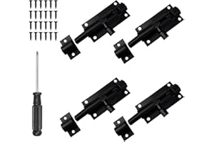 Scettar 4 Pcs verrou porte exterieur,Acier inoxydable verrou porte interieure, Convient pour portes et fenêtresloquet porte,equipé de vis verrou de porte