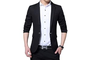 Nemopter - Traje de hombre blazer para hombre, diseño delgado con un botón casual de negocios, boda, manga larga, chaqueta
