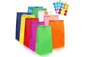 UWOBEFO 40 Pezzi Sacchetti Regalo di Carta,Sacchetti di Carta per Caramelle,Sacchetti Regalo Colorati con adesivi,Borsa da Festa Colorata per confezionare regali, feste, compleanni per bambini, Natale