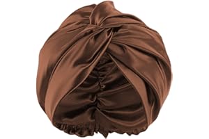 PAPU 22 Momme 100% seta di gelso per la cura dei capelli, capelli da donna, in seta naturale su entrambi i lati, per dormire, regali personalizzati, marrone, 62