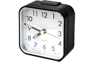 Gigtoop Analogique Silencieux sans Tic-Tac,Petite Réveil De Voyage Silencieux sans Tic-Tac, Réveil Lumineux Idéal pour Famille/Bureau (Noir)