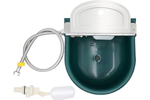Drinking Bowl, Automatic Drinking Trough with Float Valve & 31.5 Inch Tube for Cattle, Horses, Sheep, Goat, Dogs, Water Trough, Farm Supplies 4 L (Dark Green)