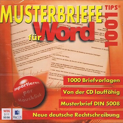 Preisvergleich Produktbild MUSTERBRIEFE für Word / 1001 Tips