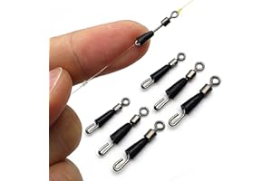 NINA NUGROHO 20pcs matériel de pêche connecteur chargeur accessoires de pêche boutons-pression pivotants for carpe pêche à la carpe changement rapide chargeur émerillons méthode pêche sauvage carassin carpe carpe